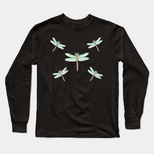 Dragenfly Pattern Sticker Long Sleeve T-Shirt